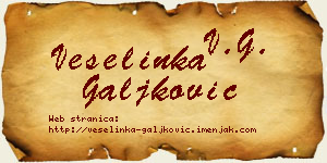 Veselinka Galjković vizit kartica